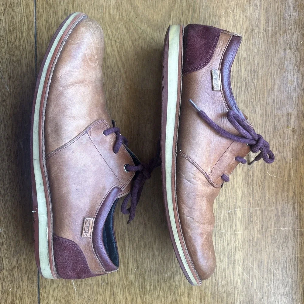 Pikolinos Dress Shoes‎ Mens 9.5-10 43 Brown Leather Casual Oxfords Lace-Up Derby